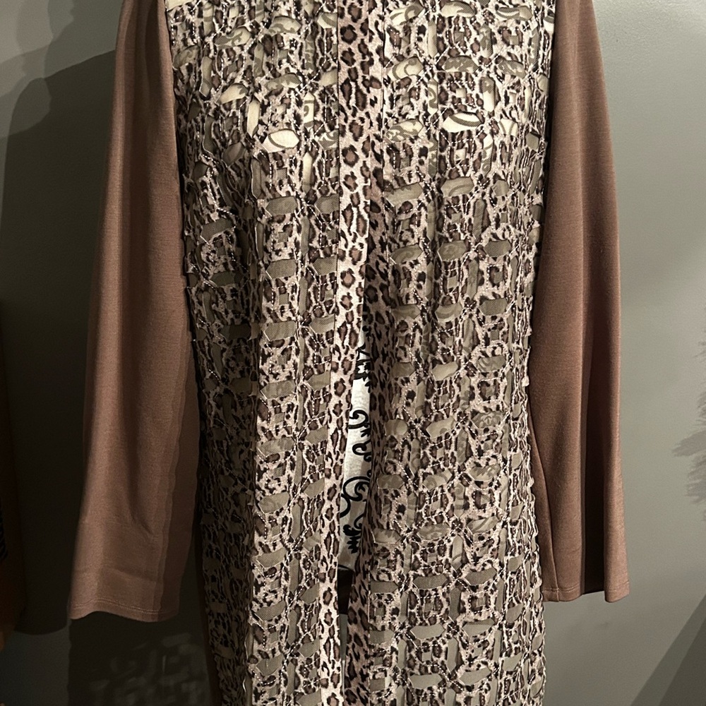 Chico’s Leopard Print Open Cardigan, Size 1